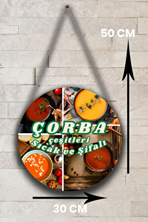 Çorba Salonu için Duvar, Kapı, Tek Taraflı Askılı Pano Karşılama Tabelası, Çorba Dükkanı Tablo Süsü