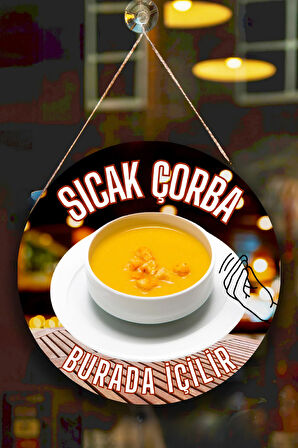 Çorba Salonu için Duvar, Kapı, Tek Taraflı Askılı Pano Karşılama Tabelası, Çorba Dükkanı Tablo Süsü