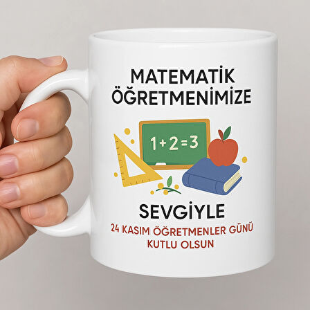 Kişiye Özel Öğretmenler Günü Kupa Bardak (matematik) | İsimli ve Branşlı Tasarım | Hediyelik Seramik Bardak