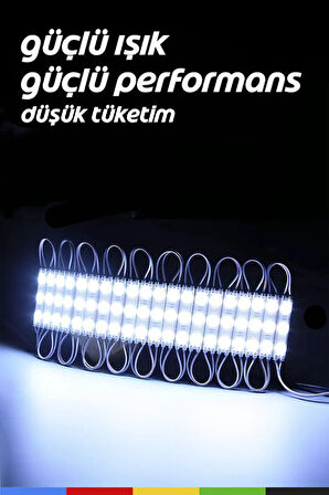 DC12V 1.5W 500 ADET Beyaz LED Modül Su Geçirmez Yapışkanlı Reklam Tabelası Dekoratif Işık