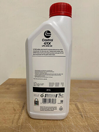 Castrol GTX 20W-50 1Litre Sentetik Motor Yağı (11/2024 Üretim)