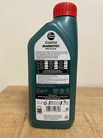 Castrol Magnatec 10W-40 A/B Sentetik Motor Yağı (01.2025 Üretim)