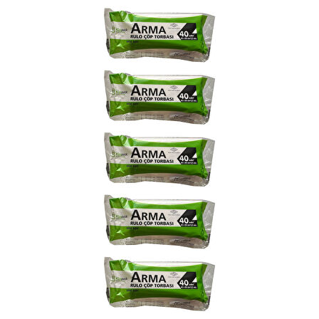 Arma Kimpack Beyaz Mini Boy 40 x 50 Cm. - 20 Litre Çöp Torbası Poşeti - 40 Adetlik 5 Rulo