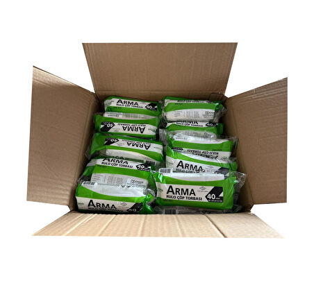 Arma Kimpack Beyaz Mini Boy 40 x 50 Cm. - 20 Litre Çöp Torbası Poşeti - 40 Adetlik 40 Rulo / Koli