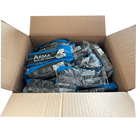 Arma Siyah Orta Boy 55x60 Cm. 30 Litre Çöp Torbası Poşeti - 20 Adetlik 50 Rulo / 1000 Adet / Koli