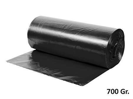 Endüstriyel Jumbo Boy Siyah Çöp Torbası Poşeti - 700 Gr. - 90 Litre - 80 x 110 Cm / 10 Adetlik 5 Rulo