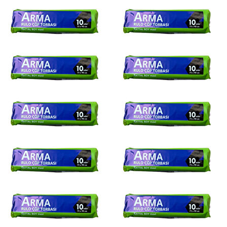 Arma Battal Boy 70 Lt. Mavi Çöp Torbası Poşeti - 75 x 90 Cm / 10 Adetlik 10 Rulo