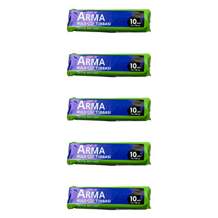 Arma Battal Boy 70 Lt. Mavi Çöp Torbası Poşeti - 75 x 90 Cm / 10 Adetlik 5 Rulo