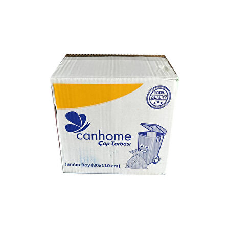 Canhome Jumbo Boy - Mavi - 80x110 Cm. - 80 Litre Çöp Torbası Poşeti - 10 Adetlik 25 Rulo - Koli