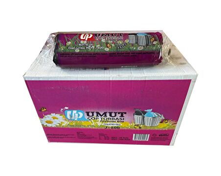 Umut Endüstriyel Jumbo Çöp Torbası Poşeti - 2 Kat - Siyah - 600 Gr. - 80x110 Cm. -10 Adetlik 20 Rulo