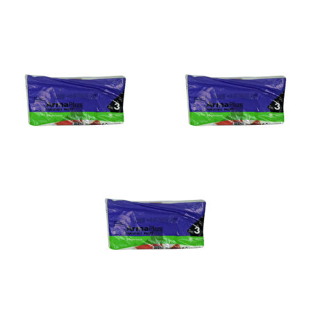 ArmaPlus Takviyeli Kalın Baskılı Beyaz Çanta Poşet Torba - 3 No - 33x45 Cm. - 50 Adetlik 3 Paket