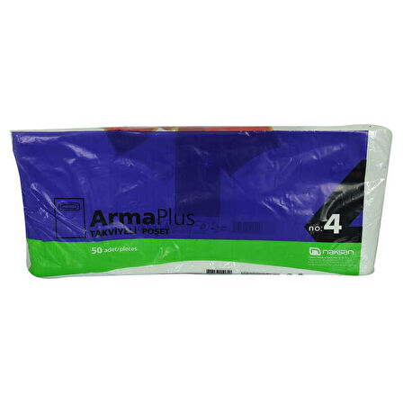 ArmaPlus Takviyeli Kalın Baskılı Beyaz Çanta Poşet Torba - 40x50 Cm. - 50 Adetlik 3 Paket
