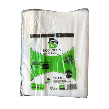 Doğanpack Şeffaf Naylon 3 lük 25x42 Cm. Bakkaliye Poşeti Torbası - 5 Kg. - Ort. 700 Adet - 5 Paket 