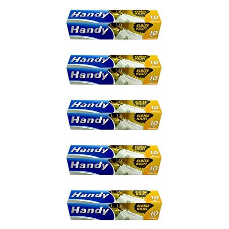 Handy Vakumsuz Şeffaf Giyisi Elbise Ceket Mont Askı Kılıfı Poşeti Torbası - 10 Adetlik 5 Kutu