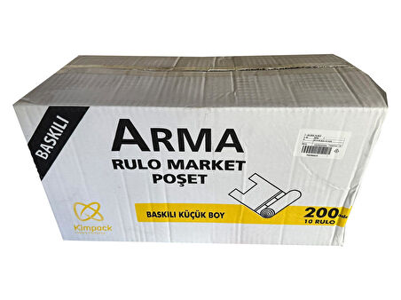 Arma Gülen Yüz Baskılı Rulo Şeffaf Market Poşet Torba -Atlet Poşet - Orta Boy - 150 Adetlik 10 Rulo