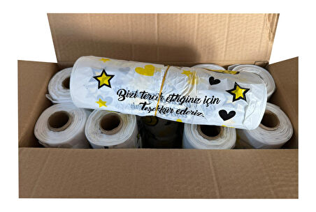 Arma Gülen Yüz Baskılı Rulo Şeffaf Market Poşet Torba -Atlet Poşet -Büyük Boy - 100 Adetlik 10 Rulo