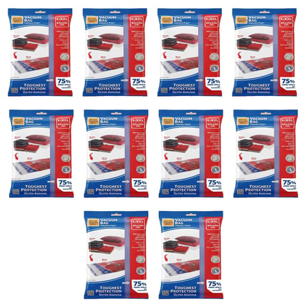 Magic Saver Bag Vakumlu Giyisi Yastık Yorgan Saklama Torbası Poşeti Hurç - XXL - 80x110 Cm. -10 Adet