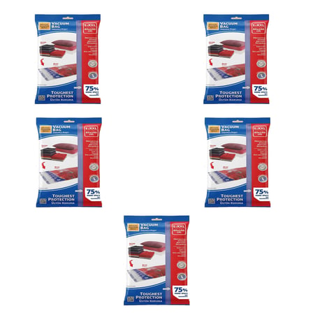 Magic Saver Bag Vakumlu Giyisi Yastık Yorgan Saklama Torbası Poşeti Hurç - XXL - 80x110 Cm. - 5 Adet