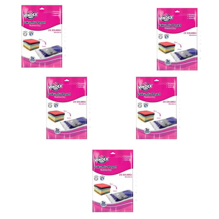 Vindex Vakumlu Giyisi Yastık Yorgan Saklama Torbası Poşeti Hurç -XX Large -80x100 Cm. -2'li 10 Paket