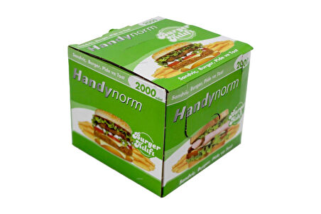 Handynorm Hamburger Burger Pide Tost Sandviç Kılıfı Poşeti - 12.5x12.5 Cm. - 2000 Adetlik 1 Kutu  