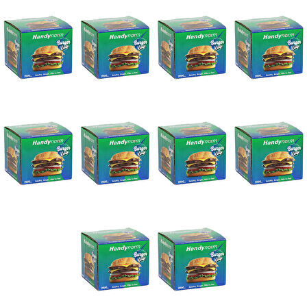 Handynorm Hamburger Burger Pide Tost Sandviç Kılıfı Poşeti - 12.5x12.5 Cm. - 2000 Adetlik 10 Kutu  