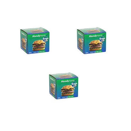 Handynorm Hamburger Burger Pide Tost Sandviç Kılıfı Poşeti - 12.5x12.5 Cm. - 2000 Adetlik 3 Kutu  