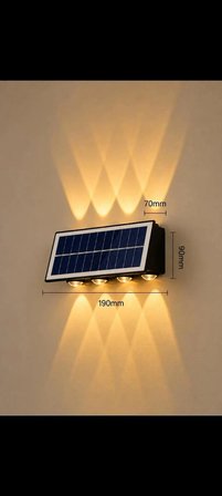 Amber Rengi Güneş Enerjili Led Aplik CT-8010 - Solar Enerjili Bahçe Aydınlatma Turuncu 