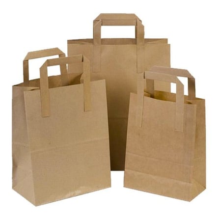 Flat Kraft Kağıt Çanta Karton Hediyelik Poşet Torba - 26x15x28 Cm. - 30 Adet