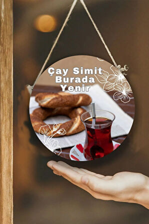 Simit Salonu Için Duvar, Kapı, Çift Taraflı Askılı Pano Karşılama Tabelası, Tablo Süs Dekor