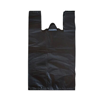 Siyah Dökme Market Poşeti Torbası - Hışır Atlet Poşet - Küçük Boy - 22 x 42 Cm. - 3 Kg.