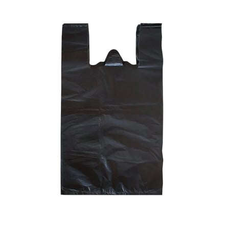 Siyah Dökme Market Poşeti Torbası - Hışır Atlet Poşet - Orta Boy - 27 x 50 Cm. - 10 Kg.
