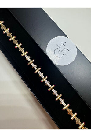 Domino Üçgen Model Çelik Rose Gold Bileklik