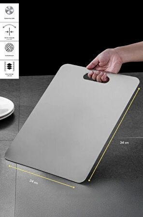 Perotti Cutmate Paslanmaz Çelik Antibakteriyel Mutfak Kesme Tahtası 24x34cm