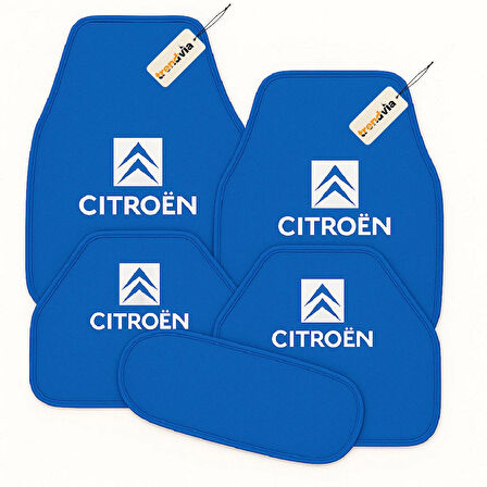 Mavi Renk Citroën İçin Özel Tasarım 5’li Oto Halı Paspas Takımı – Kaymaz Zeminli, Kaliteli ve Şık Araba Paspası