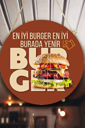 Hamburger Dükkanı Duvar, Kapı, Çift Taraflı Askılı Pano Karşılama Tabelası, Burger Salonu Tablo Süsü