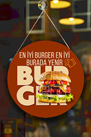 Hamburger Dükkanı Duvar, Kapı, Çift Taraflı Askılı Pano Karşılama Tabelası, Burger Salonu Tablo Süsü