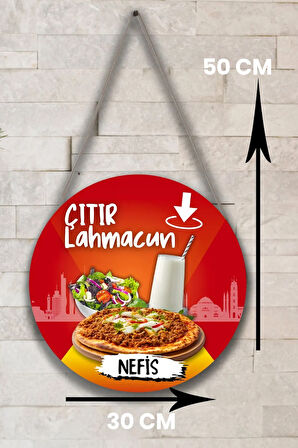 Lahmacun Salonu Için Duvar, Kapı, Çift Taraflı Askılı Pano Karşılama Tabelası, Restoran Süs Dekor