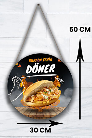 Döner Salonu Için Duvar, Kapı, Çift Taraflı Askılı Pano Karşılama Tabelası, Restoran Süs Dekor