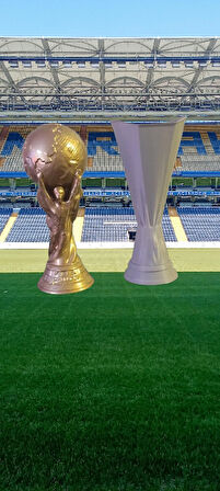 FIFA Dünya Kupası Temalı Boyalı Dekoratif Kupa (20 cm - 3D Baskı)