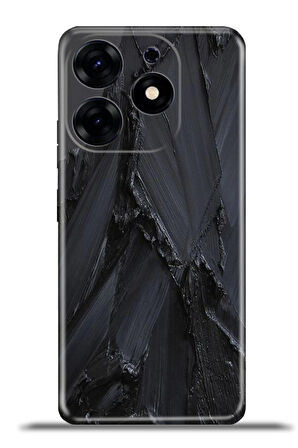 Tecno Spark 10 Pro Esnek Silikon Kamera Koruma 4k Desenli Özel Tasarım - Siyah Beton