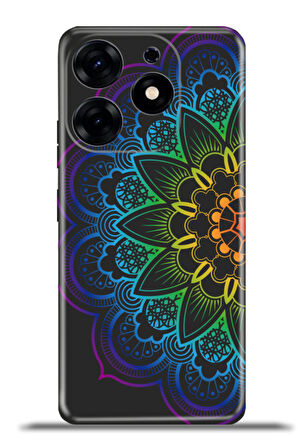 Tecno Spark 10 Pro Esnek Silikon Kamera Koruma 4k Desenli Özel Tasarım - Renkli Mandala