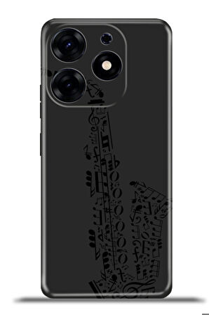 Tecno Spark 10 Pro Esnek Silikon Kamera Koruma 4k Desenli Özel Tasarım - Saksofon