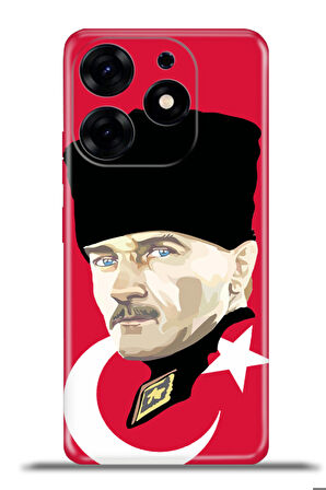 Tecno Spark 10 Pro Esnek Silikon Kamera Koruma 4k Desenli Özel Tasarım - TürkBayrağıAtatürk
