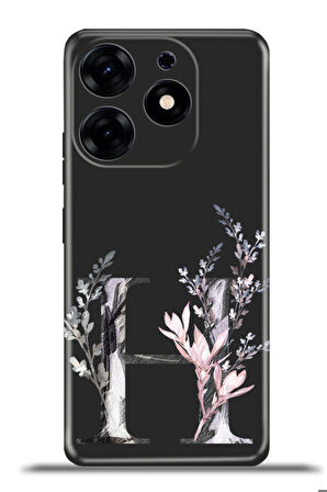Tecno Spark 10 Pro Esnek Silikon Kamera Koruma Kişiye Özel Harfler Flora - H Harfi