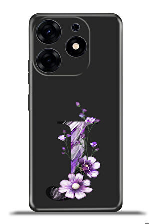 Tecno Spark 10 Pro Esnek Silikon Kamera Koruma Kişiye Özel Harfler Flora - J Harfi