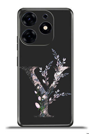 Tecno Spark 10 Pro Esnek Silikon Kamera Koruma Kişiye Özel Harfler Flora - Y Harfi