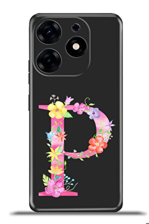 Tecno Spark 10 Pro Esnek Silikon Kamera Koruma Kişiye Özel Harfler Kai - P Harfi