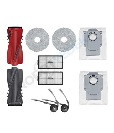 Roborock QRevo CurvX Uyumlu Ana Fırça, Hepa Filtre  Mop  Yan Fırça Toz Torbası Seti 10 Parça