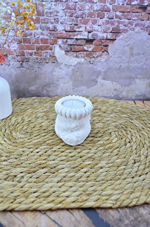 Çuval Şeklinde Tealight Mumluk – Rustik Seramik Dekoratif Dekor beton 