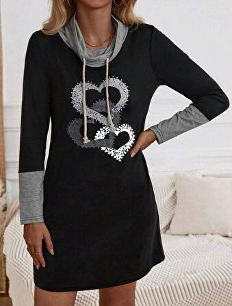 civetta Kadın Uzun Kollu Balıkçı Yaka Bağcıklı Iki Iplik Elbise